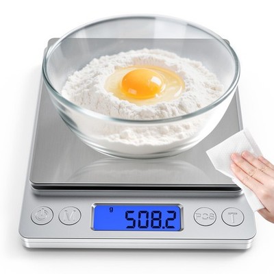 Rechargeable Digital Food Scale Gram & Ounce 0.1g to 3kg Kitchen Measuring NEW