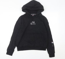 Womens UK 8 Regular FILA Black Pullover Hoodie