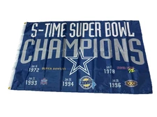 Dallas Cowboys Football 5-Super Bowl Champions Flag NFL Banner