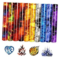  Colorful Flame HTV Heat Transfer Vinyl-12 x10 10 Sheets Burning Multicolor