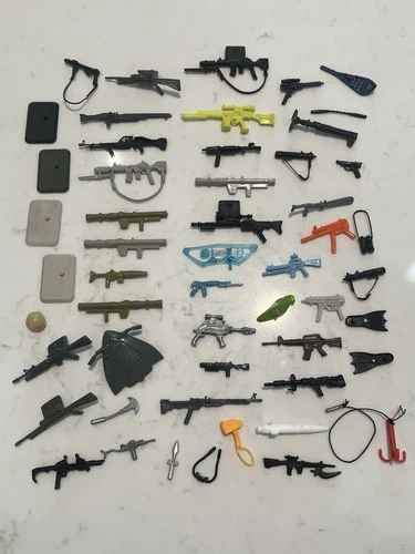 Vintage GI Joe Cobra 50 Pcs GUNS ACCESSORIES  AND STANDS Lot