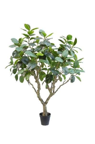 Artplants Kunstpflanze Gummibaum Baktin, Kunststamm, Dekotopf, GrüN, 240Cm-image