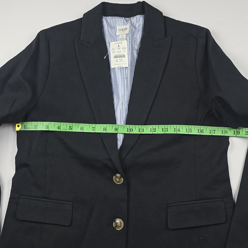 J. Crew Factory NWT Cotton-blend two-button blazer Black Women's size 4 - Picture 9 of 14