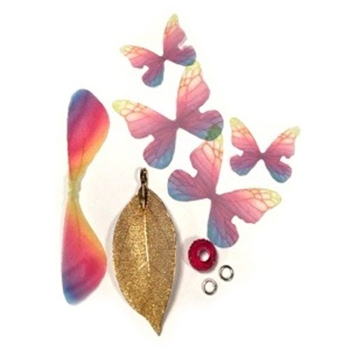 Real Hoja & Organza Mariposas Set - Variedad De Colores - Imagen 6 de 8