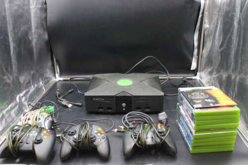 Original Xbox Console w/ 4 Controllers & 11 Games Halo Amped 2 NFL Fever ZM196 - Picture 1 of 8