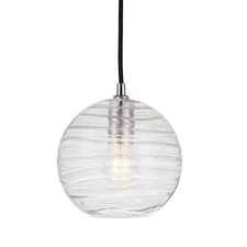 Henn&Hart PD0079 Industrial 1 Contemporary Nickel with Glass Shade for, Kitch...