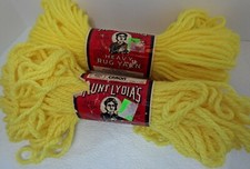 Lot of 2 Aunt Lydia's Rug Yarn Yellow-Polyester-60 yds 1.37 oz-Bulky 5