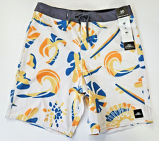 O'Neill Big Boys 30 Surf Board Shorts Hyperfreak MYSTO White Blue Orange