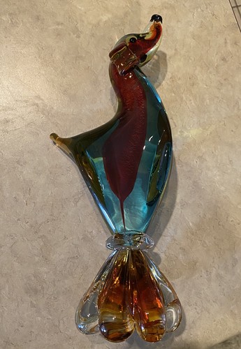 Beautiful Art Glass Dog JICO Murano Style Statue 10.5 Inch Tall - Picture 6 of 13