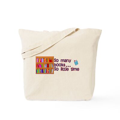 CafePress So Many Books Natural Canvas Tote Bag, Cloth Shopping Bag (117143974)