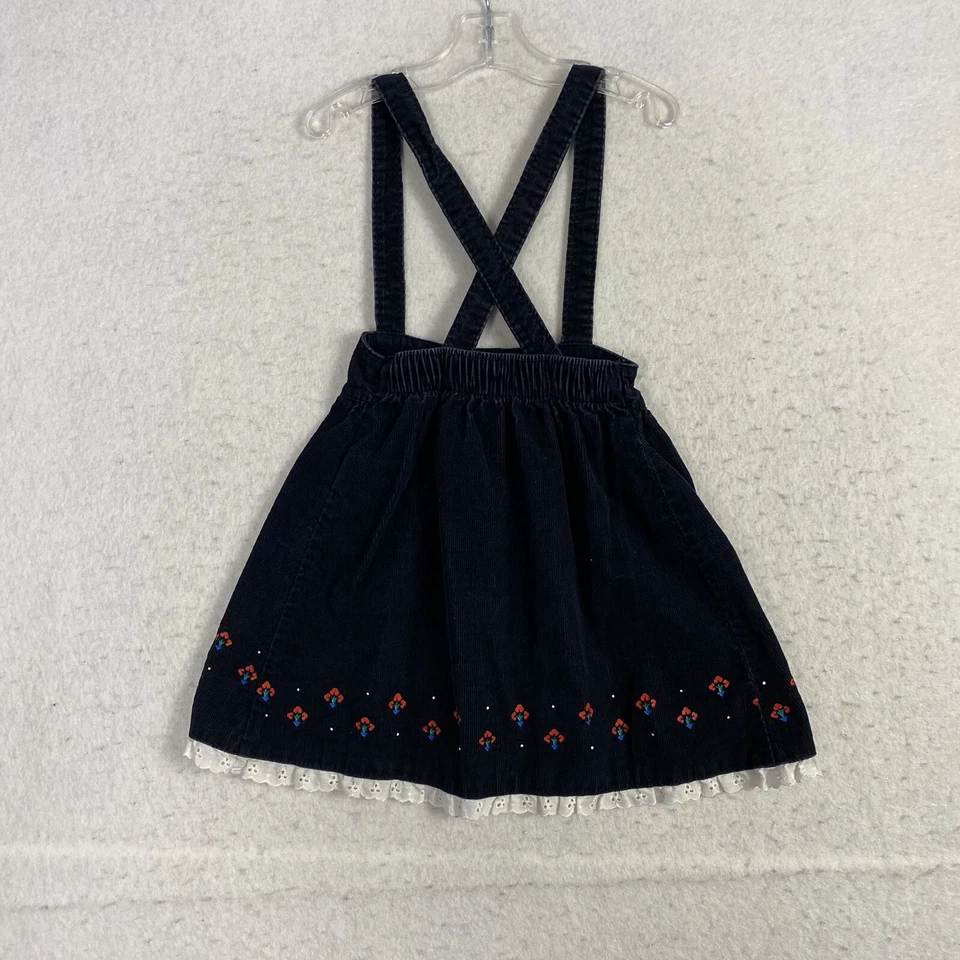 VTG 90s Corduroy Jumper Skirt Overalls Sz 5 - 90s Girls Midnight Blue USA Pooh - Image 3 of 4