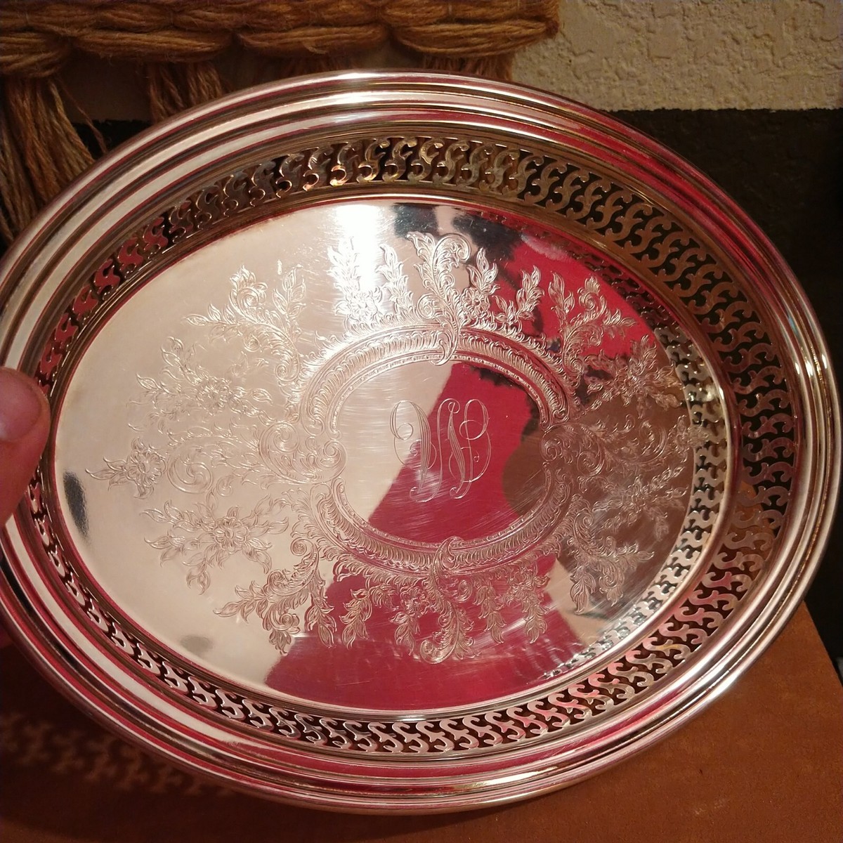 Vtg Silver-Plated Serving Platter 11