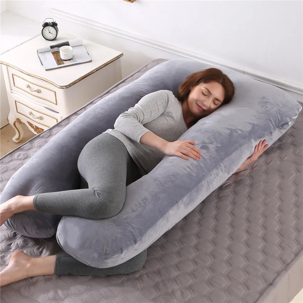 Pregnancy Pillow 130x70cm Maternity Support for Sleeping and Nursing Comfort-image