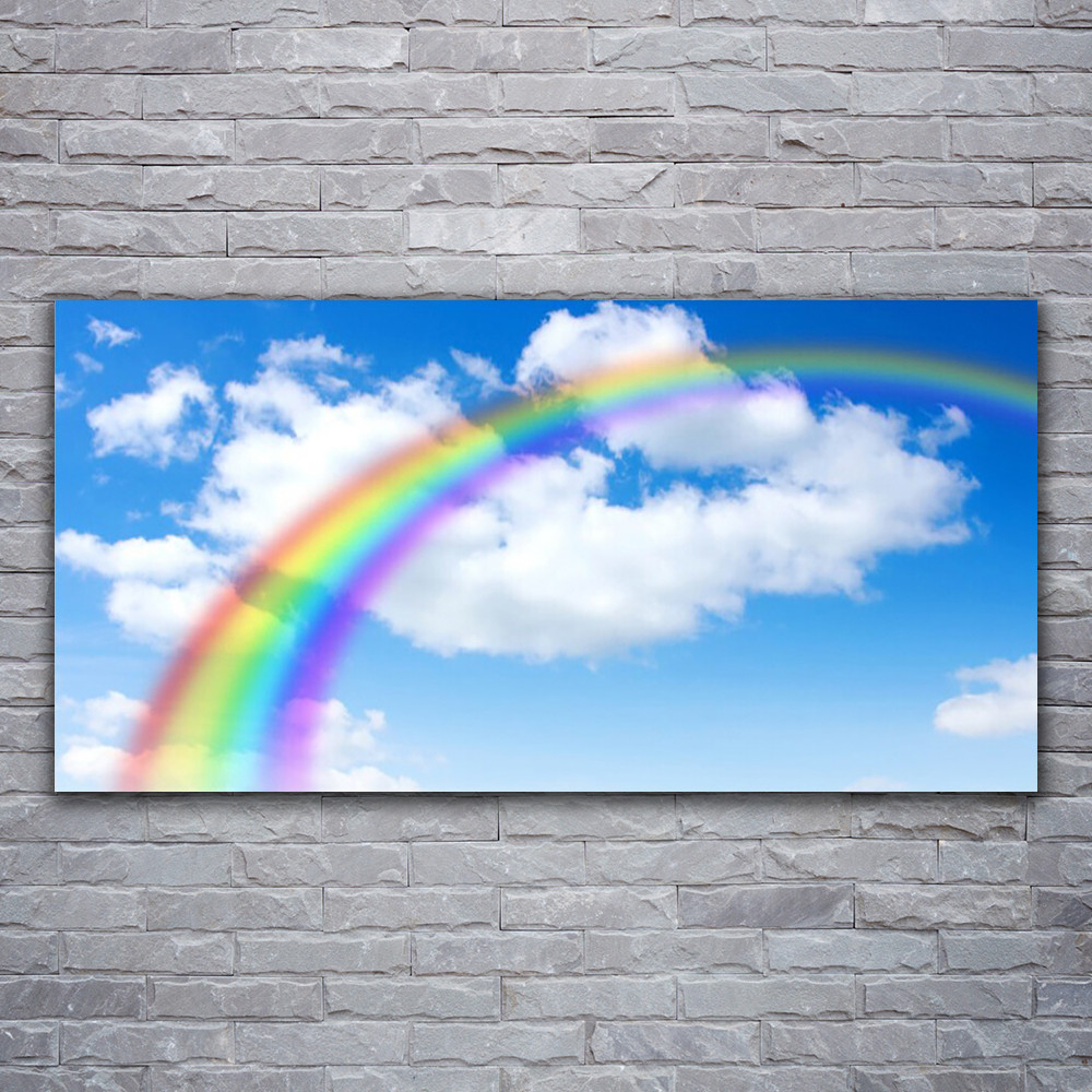 Tableau acrylique nature arc-en-ciel pour illuminer une pièce sombre