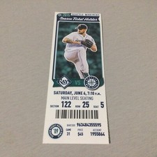 MARINERS~2015 TICKET STUB 6/6/15 VS RAYS~CARSON SMITH FIRST SV