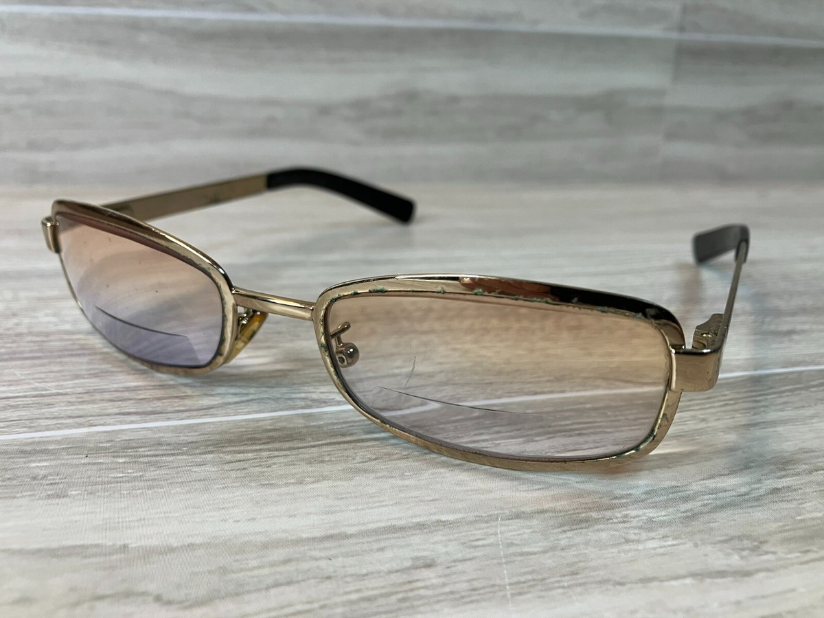 FENDI Vintage OVAL Sunglasses FS242 GOLD Frame Modified Script