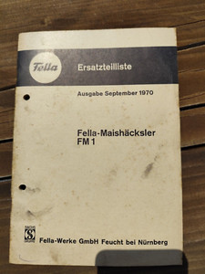Fella Maishäcksler FM 1  Ersatzteilliste Spare parts list KN