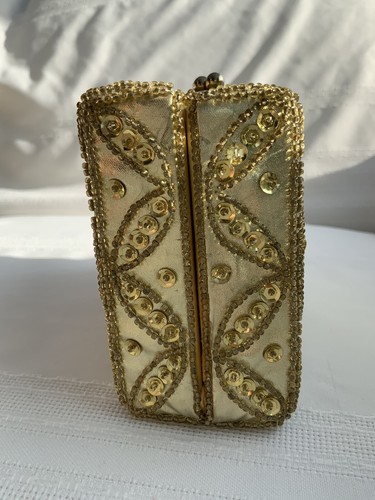Vintage Richere by Walborg Gold Beaded Sequined Purse Evening Bag Japan - Picture 3 of 11