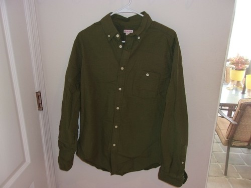 MERONA-SIZE MEDIUM GREEN LONG SLEEVES 100% COTTON BUTTON UP SHIRT FOR MEN - Picture 1 of 2