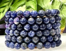 Wholesale Lot 6 Pcs Natural Sodalite 8mm 7.5” Crystal Healing Stretch Bracelet