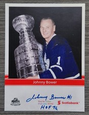 Johnny Bower Signed NHL Alumni Scotiabank 6