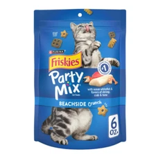 Purina Friskies Party Mix Beachside Crunch, Cat Treats, Shrimp, Crab, & Tuna