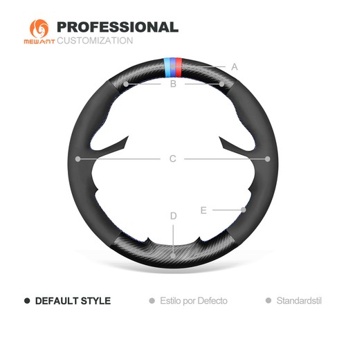 Carbon Fiber Suede Car Steering Wheel Cover for BMW 3 Series F30 F34 F22 F23 F32 - Picture 8 of 11