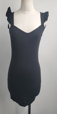 Kimchi Blue Urban Outfitters Women's V Neck Black Ruffle Strap Mini Dress Size M