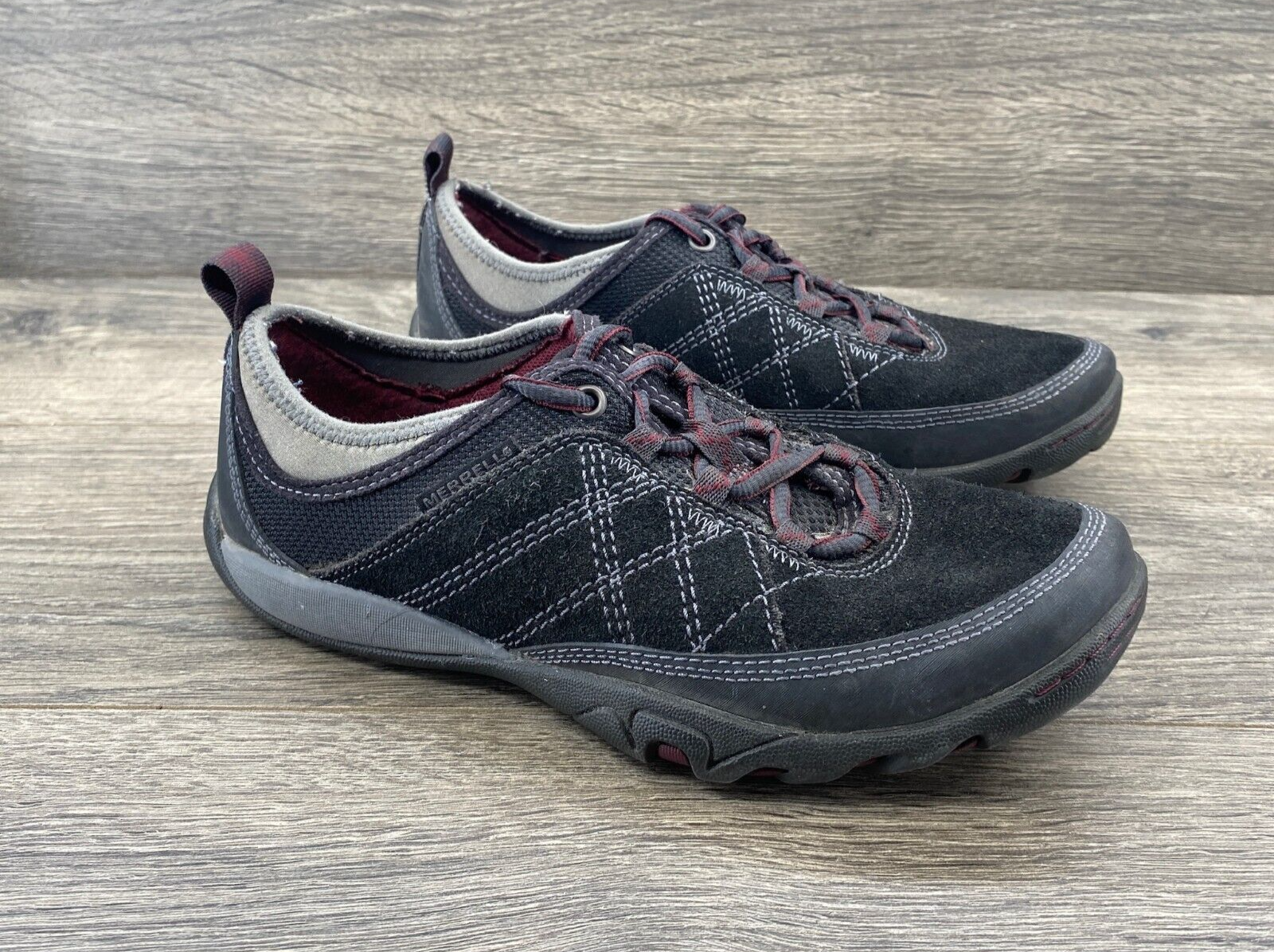 Scarpe sneakers Merrell donna Mimosa Glee taglia 6 nere scamosciate escursionismo passeggio
