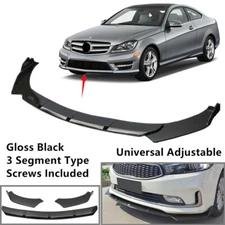 Fit For Mercedes C Class 12-14 Front Bumper Lip Spoiler Universal 3 Segment Type