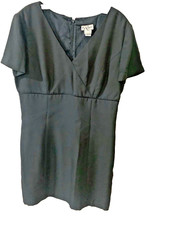 Reggio Crepe Size 12 Little Black Dress Empire Waist Fully Lined Knee Length