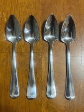 4-Enjoy Grapefruit  Unbranded Stainless Serrated GrapeFruit Spoons 6"