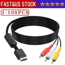 6 Feet AV to RCA Audio Video Composite Cable Cord For Sony PS1 PS2 PS3 PS3 Slim