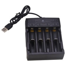 4 Bay Universal Charge with USB Interface Fit for 3.7V Rechargeable 18350 185...