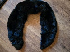 Vintage Chinchilla Fur Collar 32.5 In. Black