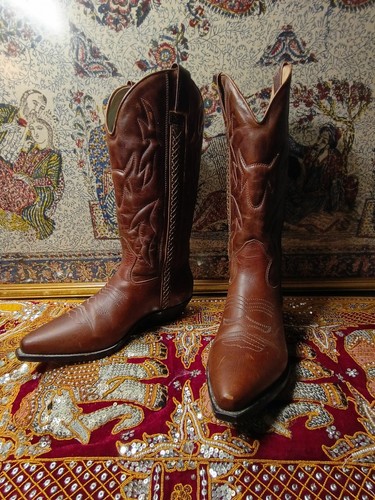 Womens COLE HAAN COUNTRY F2025 Brown Leather Cowboy Western Boots US Size 9.5 B - Picture 19 of 19