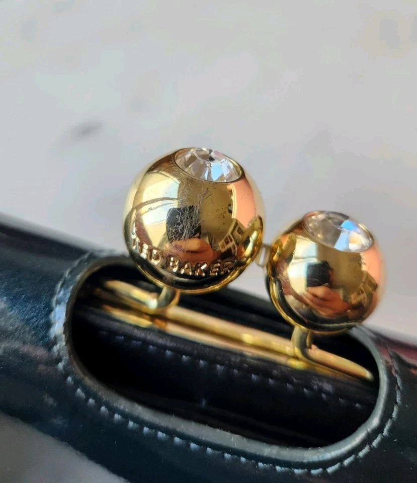 Cartera larga Ted Baker Bobble Matinee charol verde oscuro - herrajes dorados Foto 2 de 4