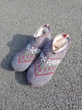 Bombas Gripper Slipper Mens Large Fair Isle Booties