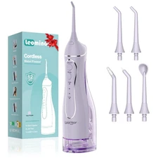 Leominor Water Dental Flosser Pick for Teeth, 300ML Portable Oral Irrigator U...
