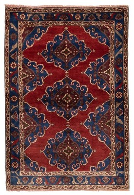 Vintage 4'10'' x 7'1'' Traditional Hand Knotted Vegetable Dye Wool Area Rug