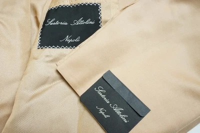 Sartoria Attolini Khaki Brown Cashmere Blend 2 Pc Suit Jacket Pant 38 NEW - Image 1 of 4