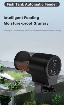 Auto Fish Feeder with Timer IP66 Waterproof 100ml Food Dispenser for Fish Tank
