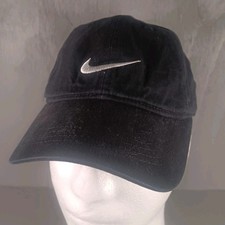 Nike Cap Hat Youth Kids Black Embroidered Swoosh Logo Adjustable