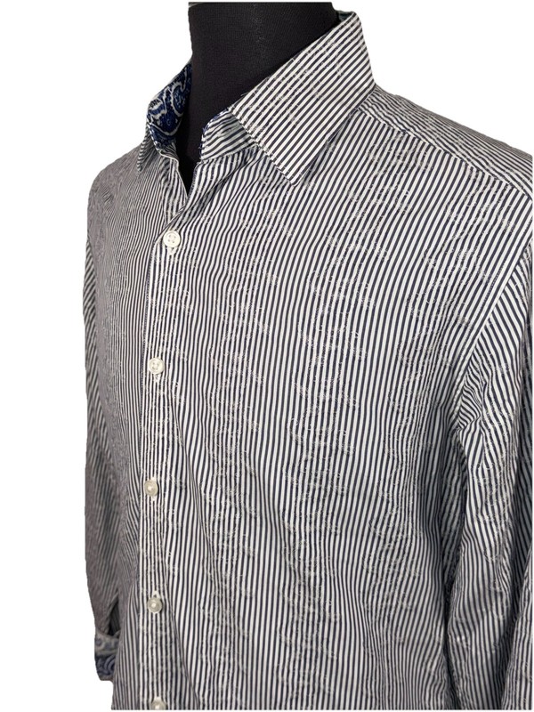 ROBERT GRAHAM LONG SLEEVE BUTTON FRONT SHIRT SZ S FLIP CUFFS