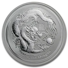Australia 2012 YEAR OF THE DRAGON 50¢ 1/2 Oz Pure Silver Perth Mint BU Capsule