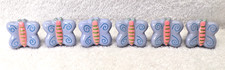 VTG Ceramic Hand painted Butterfly Shaped Drawer Knobs Pulls Kids Nursery Set 6