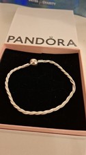 Pandoa Twisted Bracelet Sterling Silver 925 Size 20CM with Box