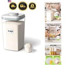 Airtight Pop Food Storage Container with Lid  130ml Scoop, 4L/4.2qt BPA-Free...