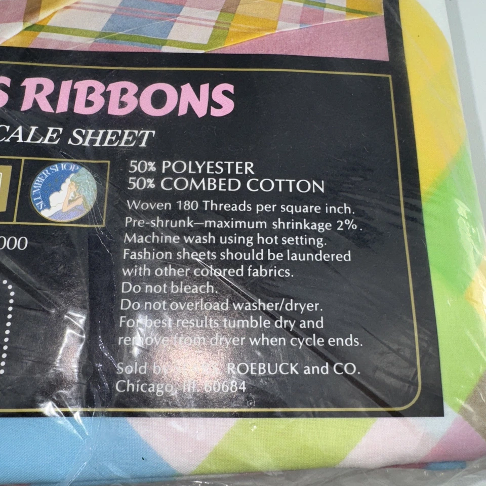 复古 Sears Country Mixables 双尺寸平板 20 世纪 70 年代全新十字丝带 — 第 3/4 张图片