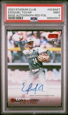 2023 Topps Stadium Club Base Autographs #SCBAET Ezequiel Tovar Red Foil PSA 9